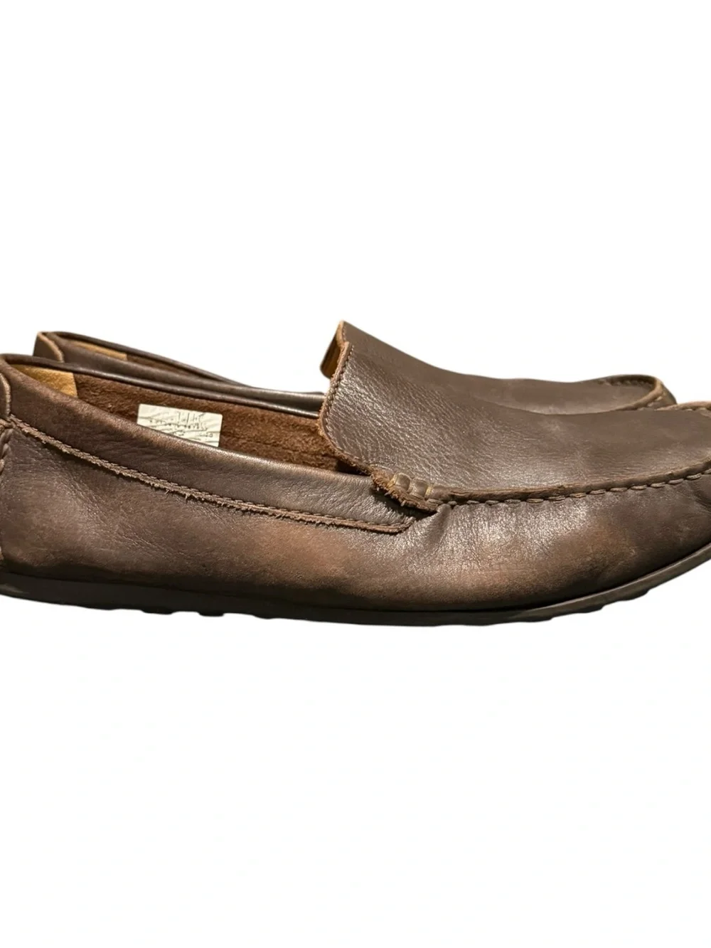 Clarks Men's Driving Loafers Brown Leather Casual Slip On Men's Size 13 M